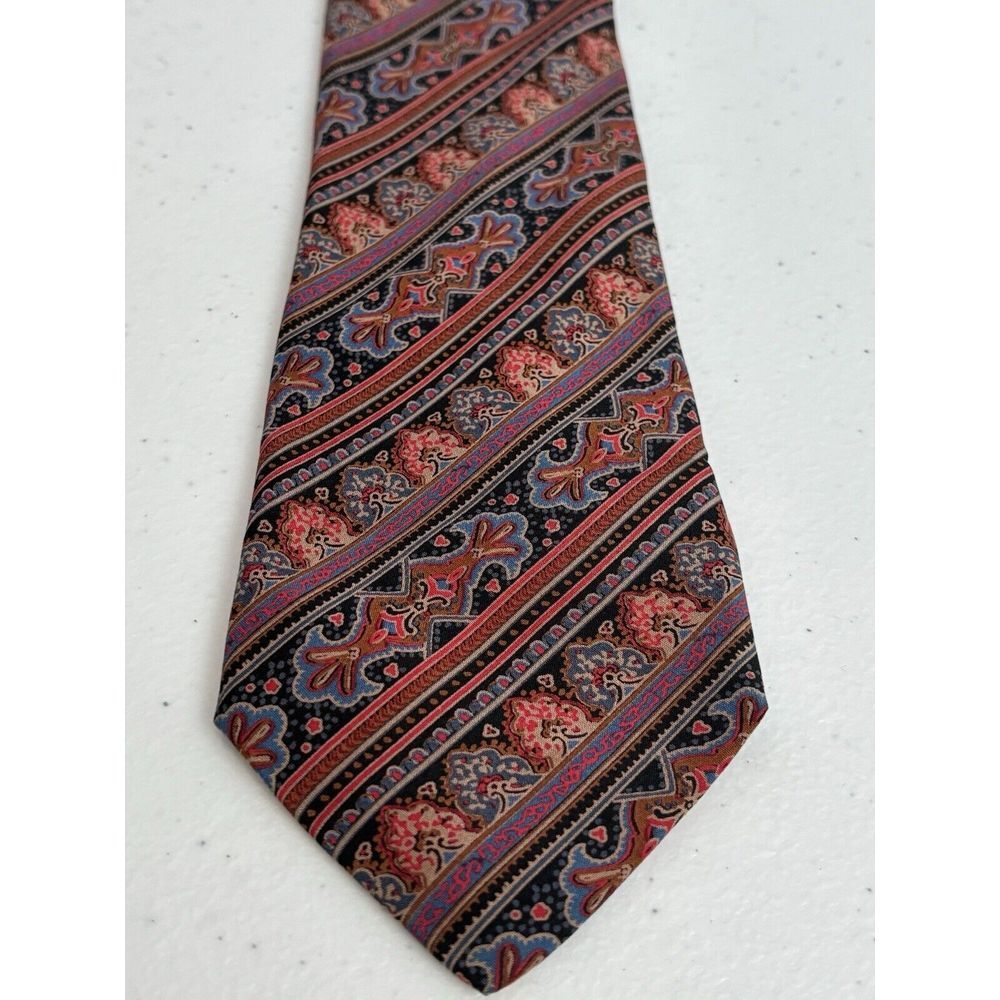 Mario Valentino Men's Made in‎ Italy Short Narrow Multicolor Silk Tie - Picture 3 of 7